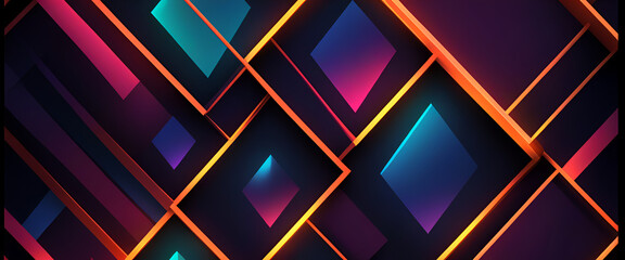 illustrazione con elementi geometrici astratti a tema tecnologico surreale