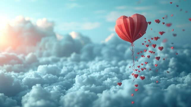 Sweet happiness Valentine Day banner, origami paper heart valentine day greetings ard, specifically designed for Valentine's Day gift cards.