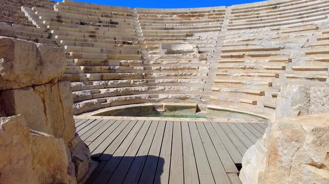 Patara ancient city amphitheater in Antalya, Turkey. Assembly hall of the Lycian League.