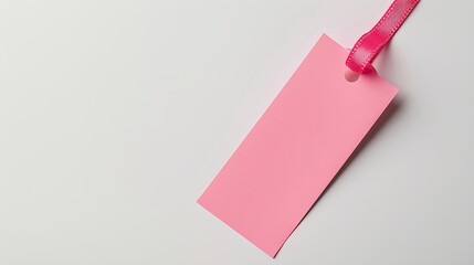 Pink blank paper bookmark isolated on white background : Generative AI
