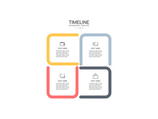 Infographic template. Concept circular diagrams with 4 steps, options, parts, processes and icons.