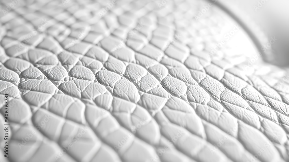 Poster closeup artificial leather white colour for texture background top view : generative ai