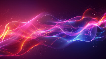 Fototapeta premium Abstract background with neon waves and dots on abstract light background