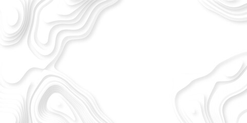 Abstract white paper cut background with lines. Background of the topographic map. White wave paper curved reliefs abstract background. Realistic papercut decoration textured with wavy layers.