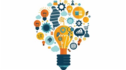 Creative light bulb idea concept