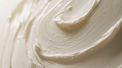 Close-up view of a translucent white cream smear on skin, highlighting the creamy texture and blend