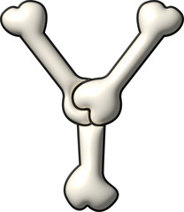 3D Cartoon Bone Alphabet Y