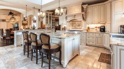 A functional kitchen is the heart of the home. Describe your ideal kitchen layout and features. What elements are essential for cooking, entertaining, and enjoying meals with family and friends