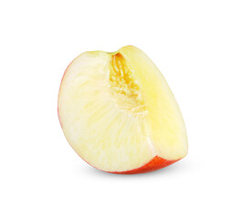 Sliced Nectarine fruit isolated on white background.