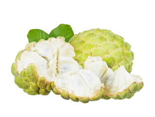 Sugar apple fruit isolated on white background.