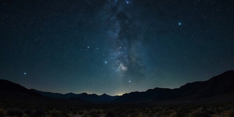 Beautiful starry night full of beauties, space clouds and stars view from land