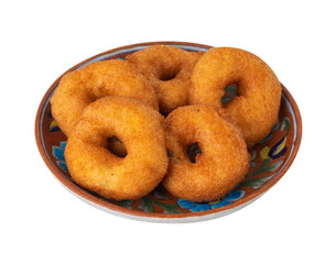 South indian food delicious fried vada on transparent background