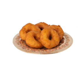 South indian food delicious fried vada on transparent background