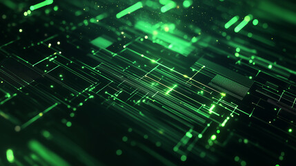 Obraz premium A green screen with a green square in the middle. The square is surrounded by many other squares and lines