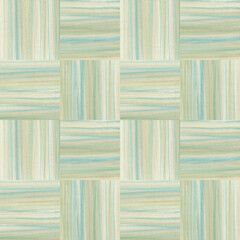 A checkered patterned wall with a blue and white color scheme