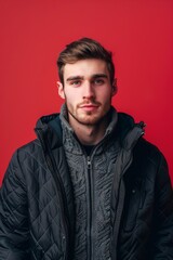 Obraz premium A Portrait of a content caucasian man in his sports