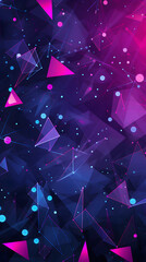 Digital purple blue triangle starry sky abstract graphic poster background