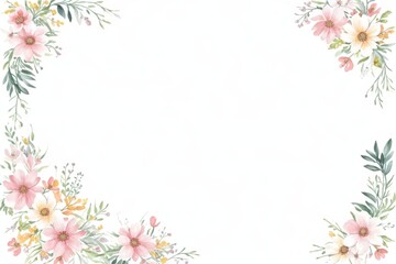 Fototapeta premium Marco de flores. tarjeta de de felicitación 