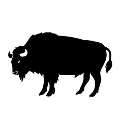 Bison Silhouette Vector Art Illustration