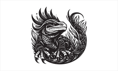 reptiles vector kitten icon logo cartoon character illustration doodle whiteCalligraphy t shirt design,Hand drawn lettering phrase, Silhouette,Isolated on white background, Files for Cutting Cricut an