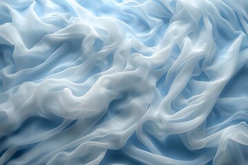Fototapeta premium Ethereal Light Blue Silk Fabric Abstract Background for Design, Print, and Posters