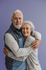 A Portrait of a glad caucasian couple