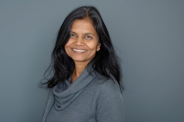 Obraz premium A Portrait of a glad indian woman in her dressed