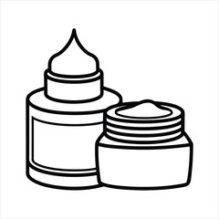 2 Face creams and moisturizers for skincare illustration vector