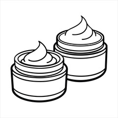 2 Face creams and moisturizers for skincare illustration vector
