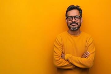 A Portrait of a satisfied indian man