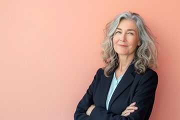 A Portrait of a joyful woman in her dressed