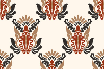 Ethnic Oriental Ikat Flower Embroidery Patterns Ethnic Ikat Flower Embroidery Patterns Abstract Embroidery for Surface, Fabric, Clothing and Decoration