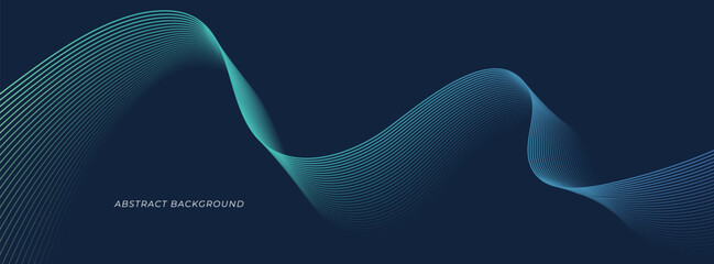 Abstract lines wave gradient color on dark background.