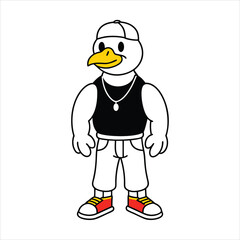 A cartoon character that appears to be a white eagle art vector