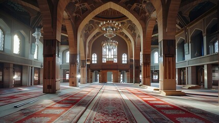 Obraz premium Construction of a mosque during the winter Create a space for worship and social gathering Use of lower construction costs during the offseason Proper planning and preparation : Generative AI
