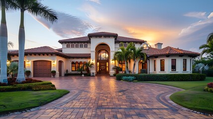 New beautiful luxury home exterior : Generative AI