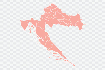 Croatia Map salmon Color Background quality files png Art & Illustration
