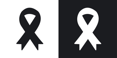 Cancer ribbon icon in solid style