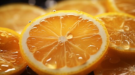 Close up of a fresh sweet lemon, macro photography, citrus textures, side view, soft lighting.
