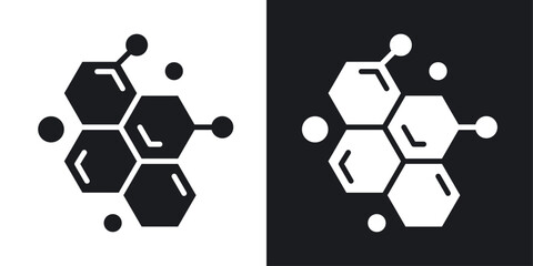 Molecule icon in solid style