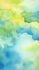 Fototapeta premium Artistic blue and yellow watercolor natural abstract graphic poster background