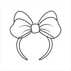 A cute bow headband line art