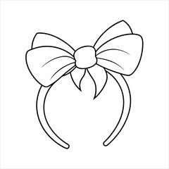 A cute bow headband line art