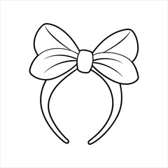 A cute bow headband line art