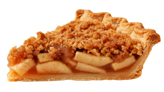 Apple pie slice sticker transparent background PNG clipart 