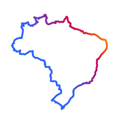 BRAZIL MAP with colorful outline