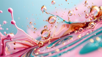 Fototapeta premium Artistic representation of splash art in fluid and liquid art, creating visually stunning and expressive designs