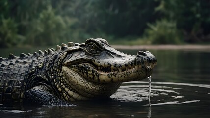 Obraz premium alligator in the swamp
