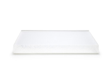 blank acrylic block isolated on white background