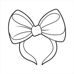 A cute bow headband line art